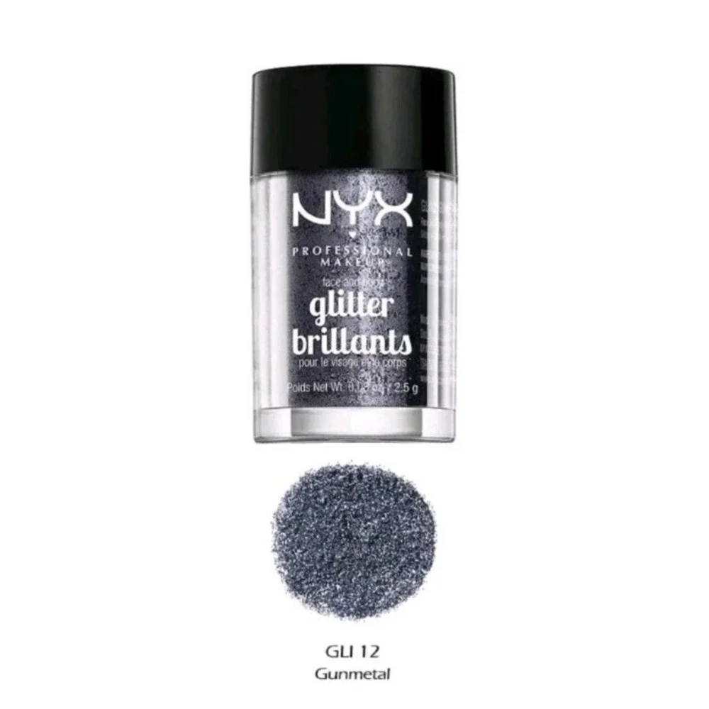 NYX Face & Body Glitter Powder 2.5g 0.08oz GLI12 Gunmetal